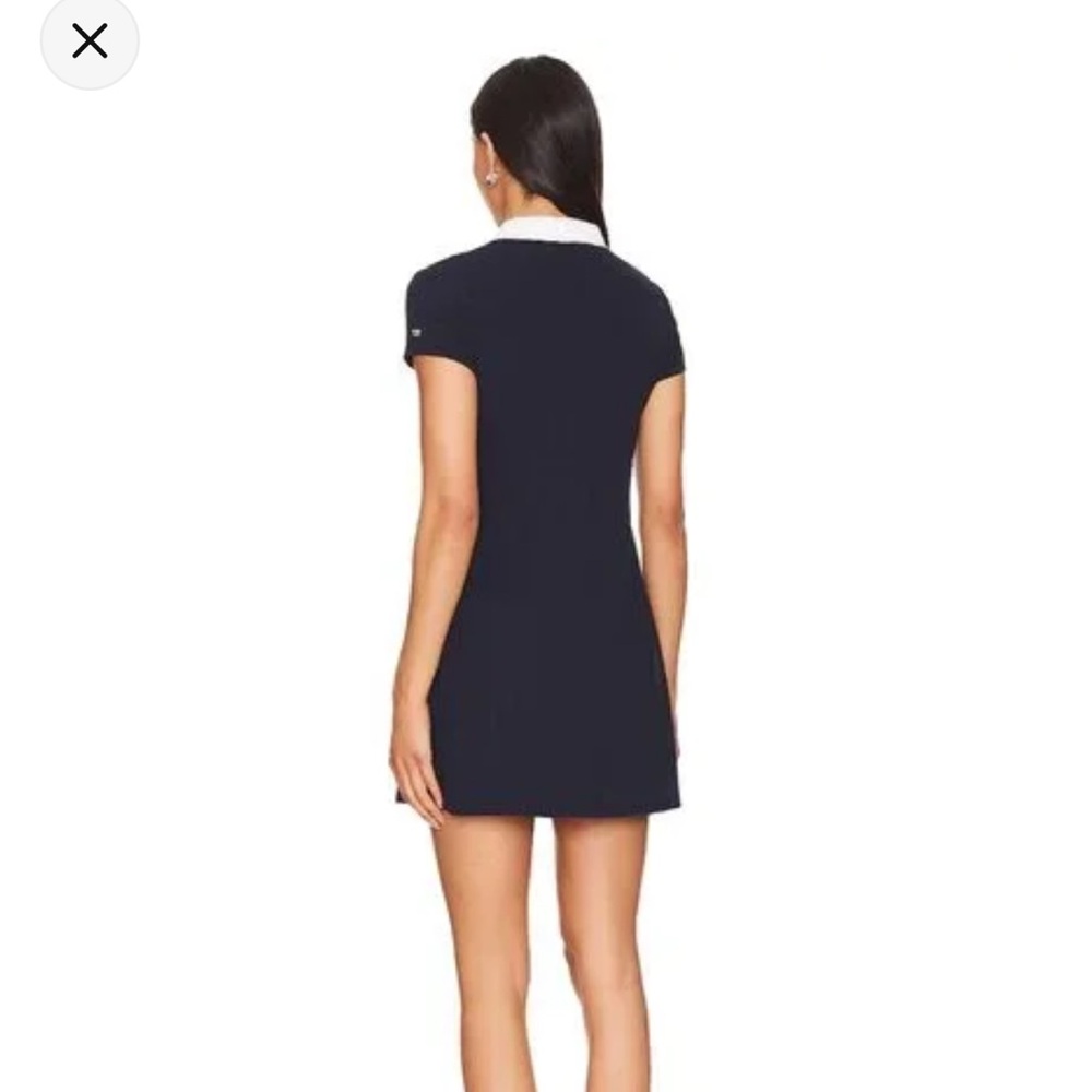 Splits59 Polo Airweight Dress in Indigo Dark Blue with White Contrast Collar - Picture 3 of 5